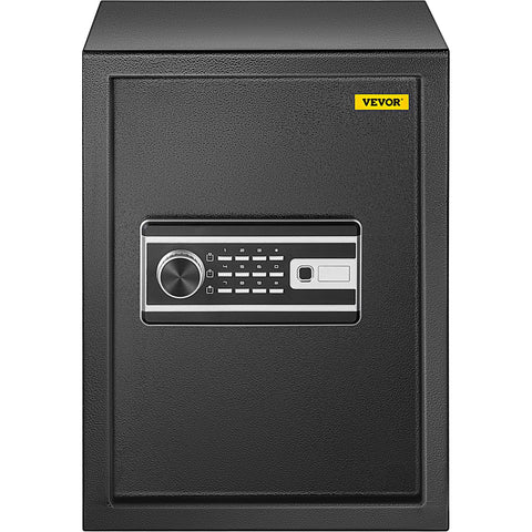 Safe Box, 2.1 CU.FT Fingerprint Safe Box for Money w/ 2 Keys & Digital Keypad, Q235 Steel Safe Box for Storing Cash, Jewelry, Pistols, Documents, Watches in Home & Office & Hotel