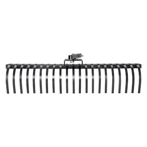 Tow Behind Landscape Rake, 1.5m Tow Dethatcher with 21 Steel Coil Tines, Lawn Dethatcher Rake Attaches to 1.2m or 15m Toolbars and 3-point Suspension Systems, for Leaves, Pine Needles, and Grass