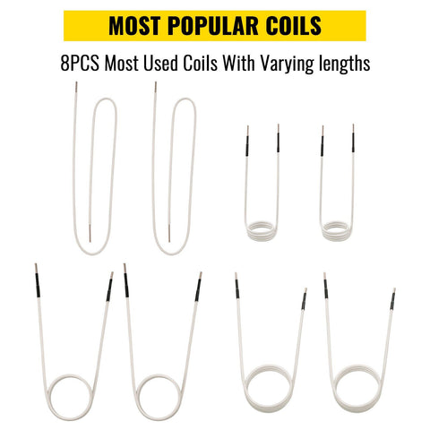 Induction Heater Inductor Coil Kits, Magnetic Mini Induction Heater Kit, Flameless Heat Accessories 8pcs, Heat Resistant Induction Heater Tool with Flexibility For Removing Rusty Bolts and Nuts