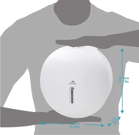PLAZA Jumbo Toilet Roll Dispenser - White