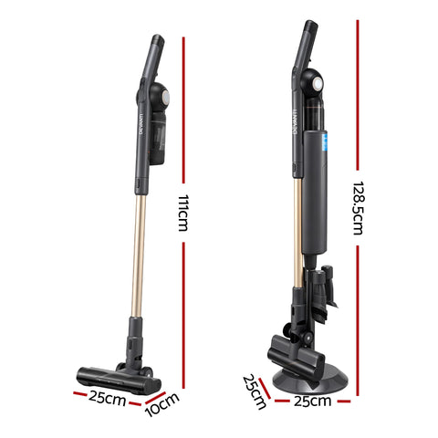 Devanti Cordless Vacuum Cleaner with Auto-Empty Dust Station, 18kPa Powerful Suction 1.05kg Lightweight 40Mins Runtime 3-Speed LED Floor Head Washable HEPA Filter Stick Vacuum, Grey
