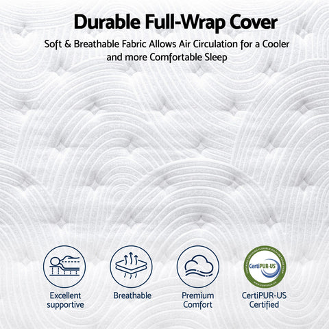 RoomSense King Single Mattress, 34cm Thick Medium Firm Hybrid Mattress for Back Pain Relief, Tencel Cooling Pocket Spring Mattress King Single Size in a Box