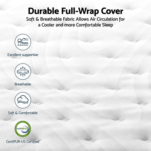 RoomSense King Mattress , 30cm Medium Firm Hybrid Mattress with Latex Lumbar Support for Back Pain Relief , Pocket Spring Mattress King Size in a Box