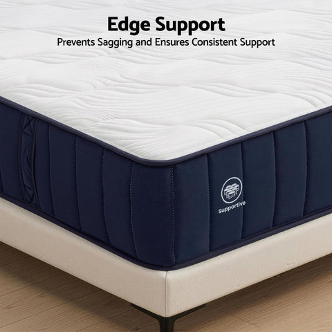 RoomSense Queen Mattress, 26cm Orthopedic Firm Mattress for Back Pain Relief, Pocket Spring Hybrid Mattress Queen Size for Home & Rental