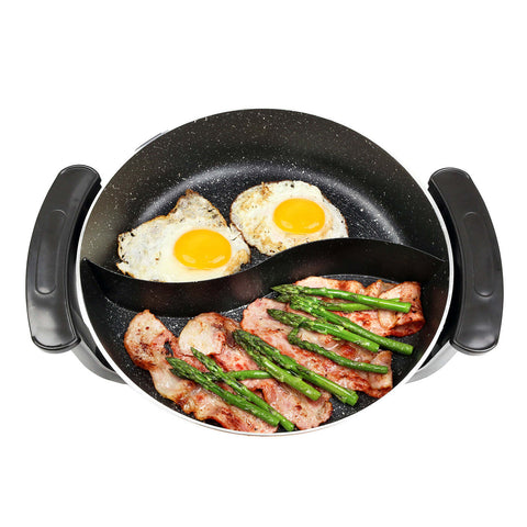 Electric Fry Pan with Cooking Divider, 3.5L Capacity, Non-Stick