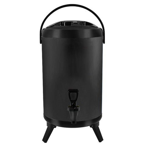 8L Stainless Steel Milk Tea Barrel with Faucet Black