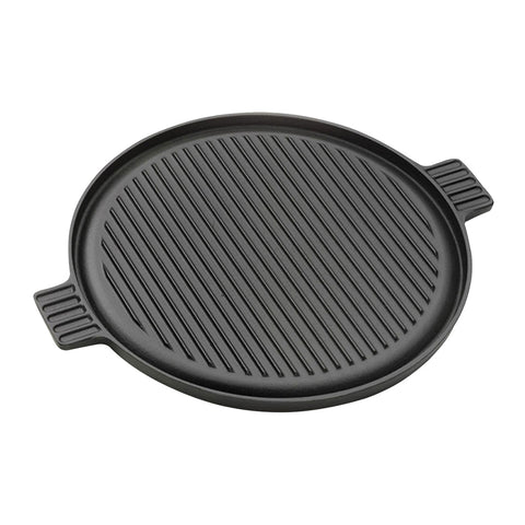 43cm Round Ribbed Cast Iron Frying Pan with Handle