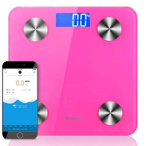 Wireless Bluetooth Digital Body Fat Scale Pink