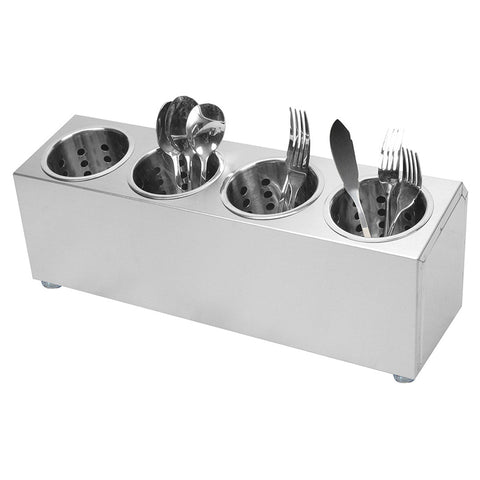 18/10 Stainless Steel Commercial Cutlery Holder with 4 Holes
