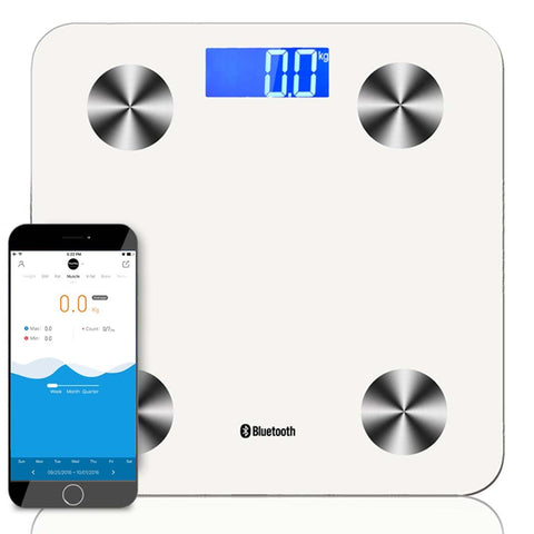 Wireless Bluetooth Digital Body Fat Scale White