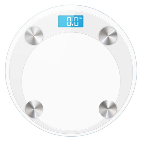 180kg Digital Glass LCD Scales Round White