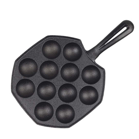 18CM Cast Iron Takoyaki Fry Pan with 12 Mold