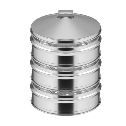 3 Tier Stainless Steel Steamers With Lid 28cm