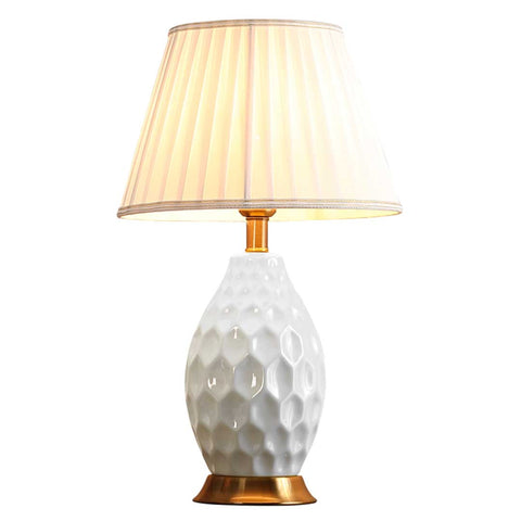 Textured Ceramic Table Lamp White