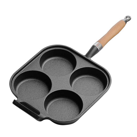4 Mold Cast Iron Pancake Omelette Fry Pan