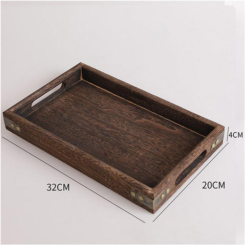 Small Walnut Rectangle Wooden Tray