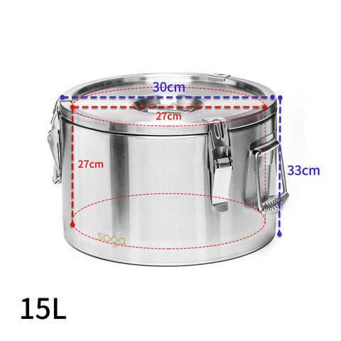15L 304 Stainless Steel Insulated Food Carrier