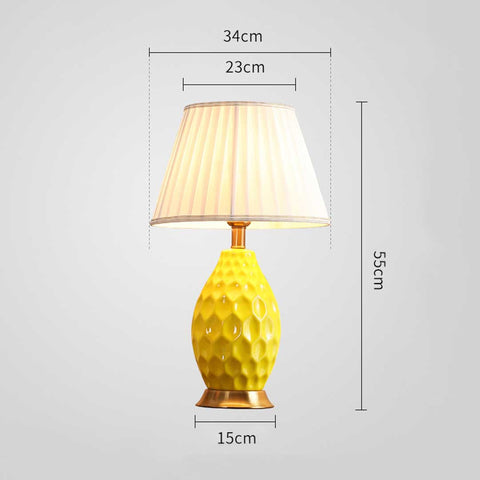 Textured Ceramic Table Lamp Yellow