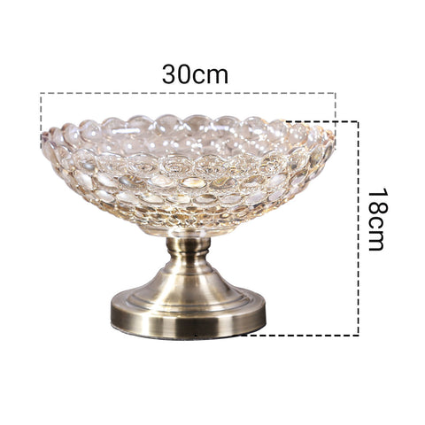 Pedestal Crystal Glass Fruit Bowl