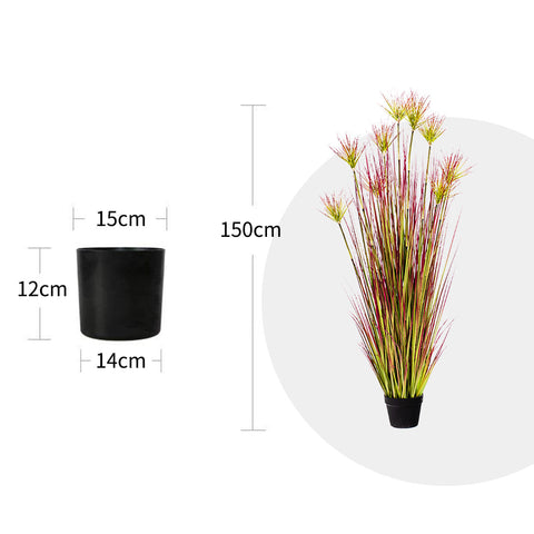 150cm Purple-Red Artificial Indoor Potted Papyrus Plant Tree