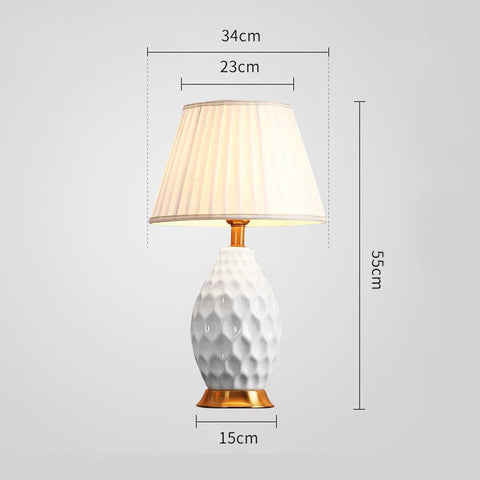 Textured Ceramic Table Lamp White