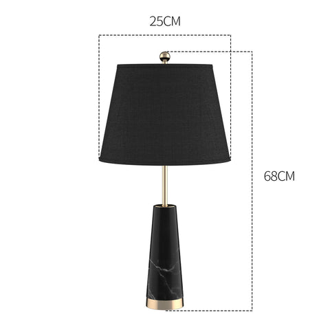 68cm Black Marble Table Lamp