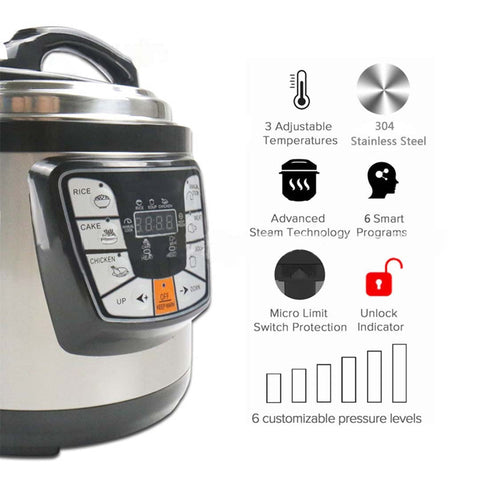 Electric Stainless Steel Pressure Cooker 10L Nonstick