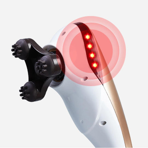 6 Heads Handheld Massager with Soothing Heat Gold
