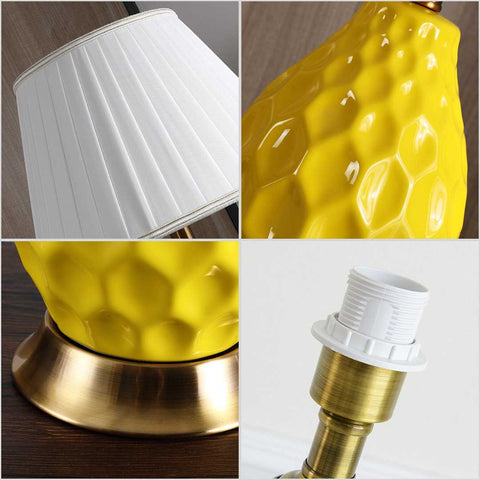 Textured Ceramic Table Lamp White