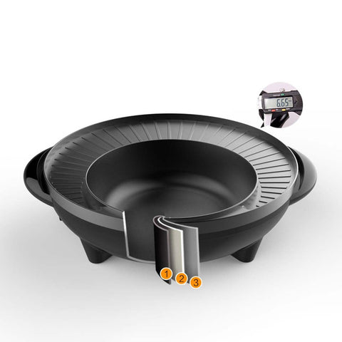 2 in 1 Electric Stone Coated Grill and Hotpot 3-5 Person