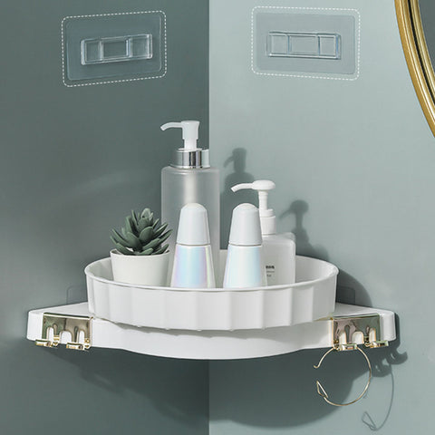 White 360 Degree Wall-Mounted Rotating Bathroom Organiser