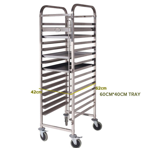 15-Tier Gastronorm Trolley w/ Aluminum Pan