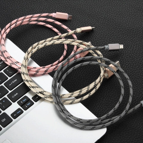 Android 1.5M MFI Metal Braided USB Cable Gold