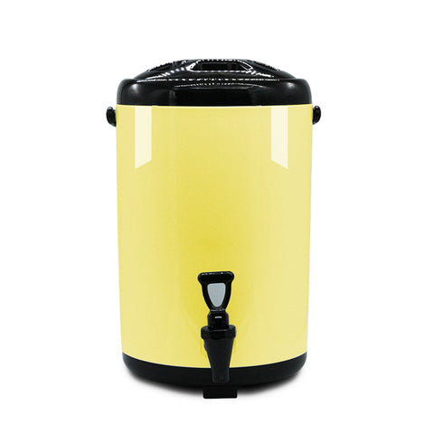 12L Stainless Steel Milk Tea Barrel with Faucet Yellow