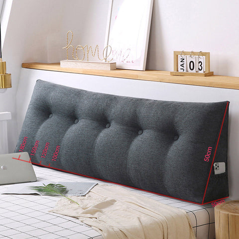 180cm Grey Wedge Bed Cushion