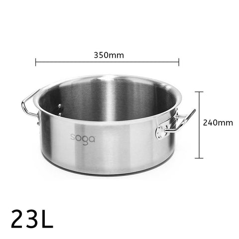 23L Top Grade 18/10 Stainless Steel Stockpot No Lid