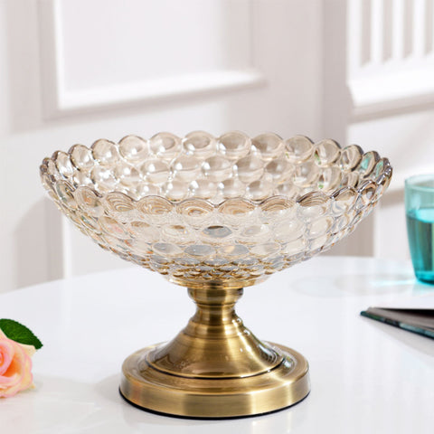 Pedestal Crystal Glass Fruit Bowl
