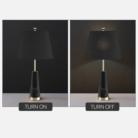 68cm Black Marble Table Lamp