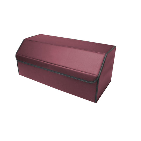 Leather Car Boot Foldable Trunk Cargo Organizer Box Red Medium
