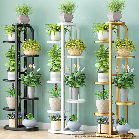 8 Tier Black Round Metal Plant Rack