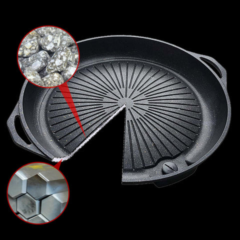 Portable BBQ Butane Gas Stove Non-Stick Grill Round Plate