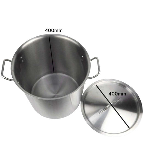 50L Top Grade 18/10 Stainless Steel Stockpot No Lid