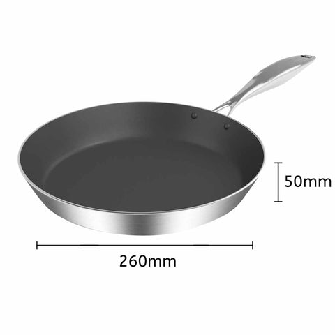 26cm Stainless Steel FryPan Non Stick Skillet