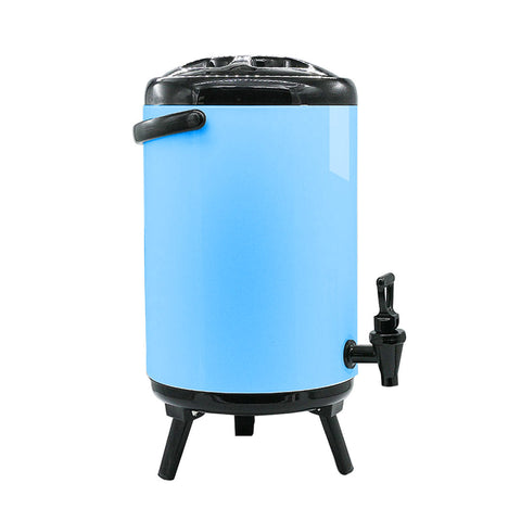 14L Stainless Steel Milk Tea Barrel with Faucet Blue