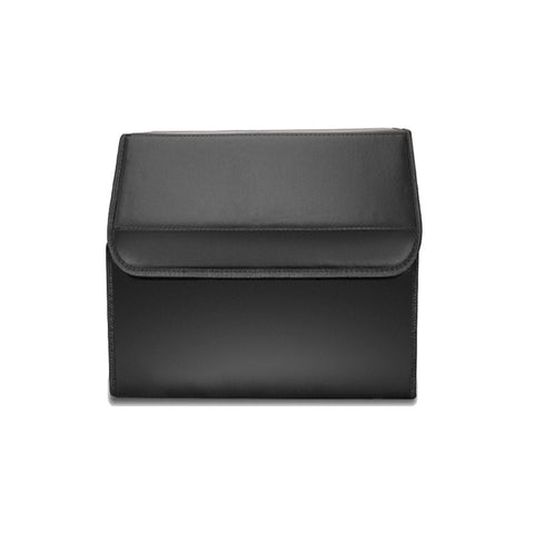 Leather Car Boot Foldable Trunk Cargo Organizer Box Black Small