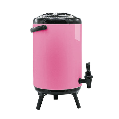 18L Stainless Steel Milk Tea Barrel with Faucet Pink