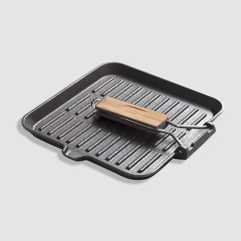 28cm Ribbed Cast Iron Square Steak Frying Pan