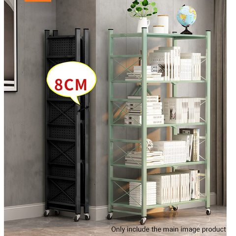4 Tier Black Foldable Display Stand with Wheels