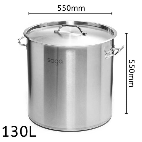 130L Top Grade 18/10 Stainless Steel Stockpot
