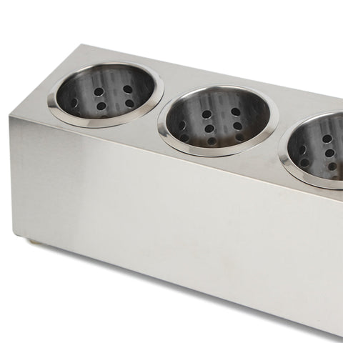 18/10 Stainless Steel Commercial Cutlery Holder with 5 Holes